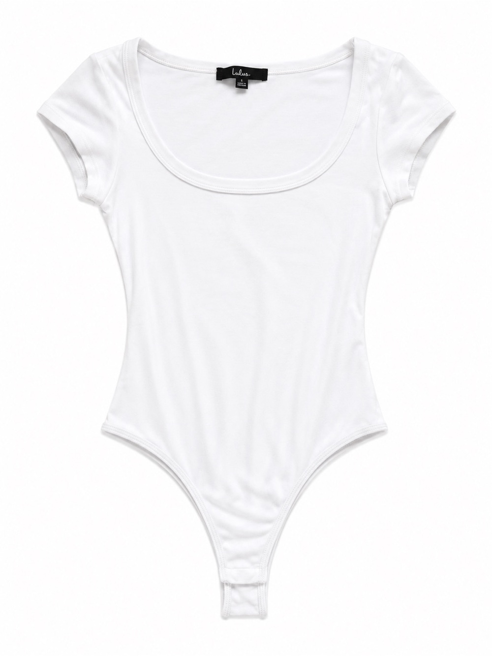 Lulu's White Scoop Neck Bodysuit